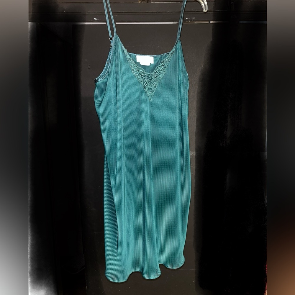 Green vintage silk dress